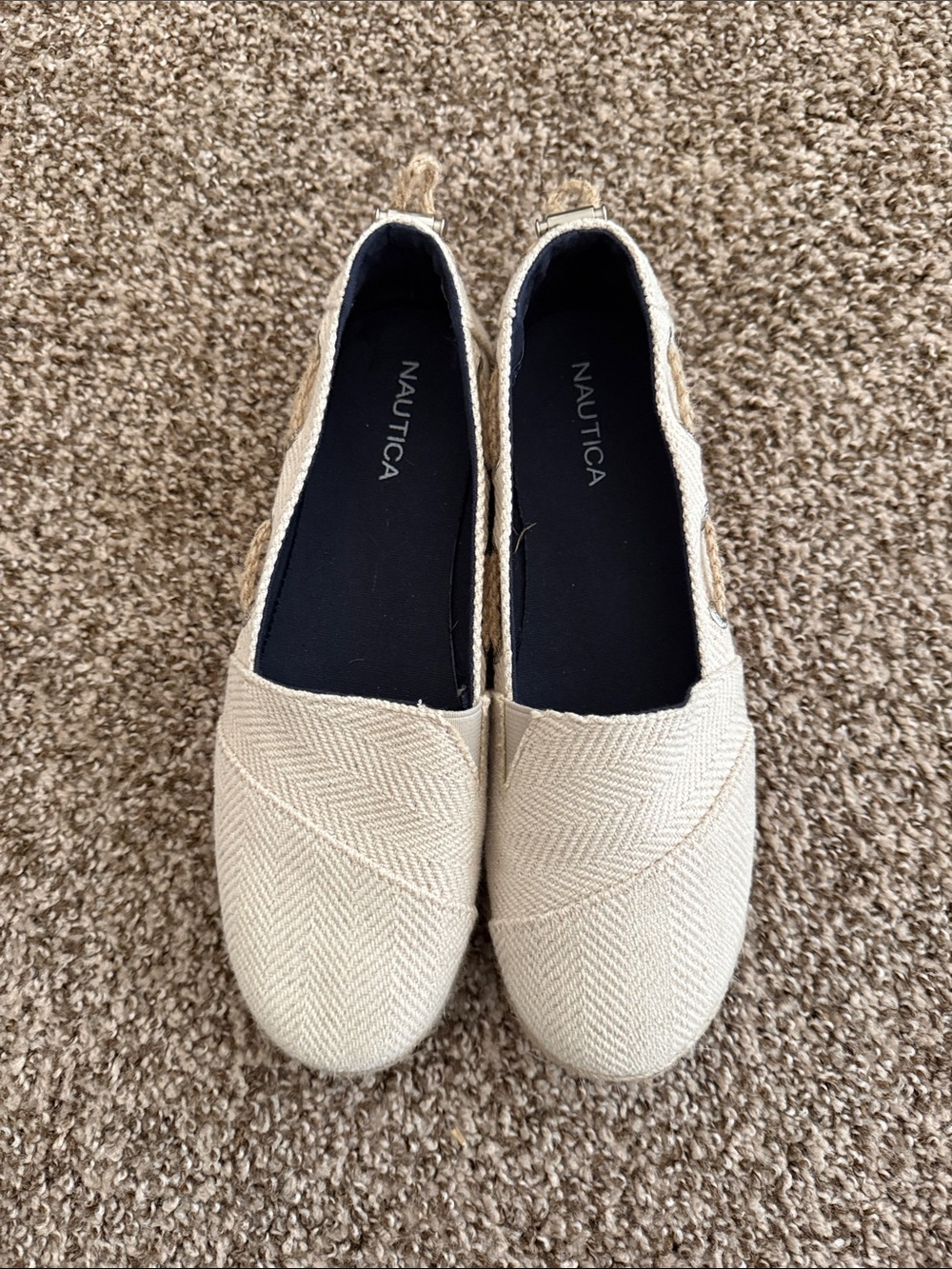 Nautica Women's Beige Canvas Slip-On Flats